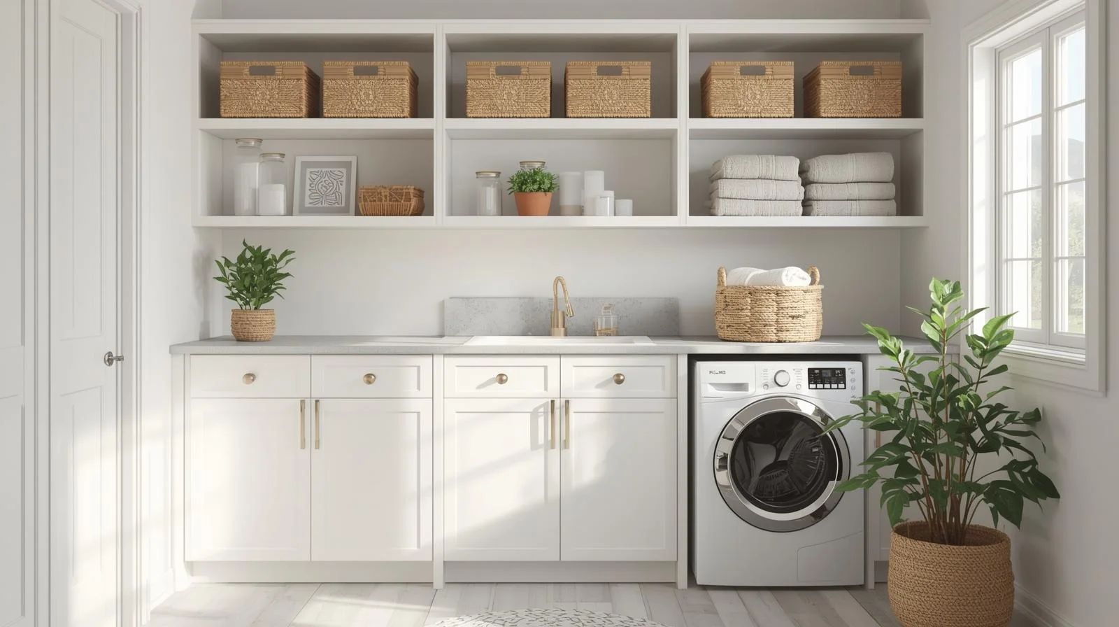 23 Modern Shelving Ideas for a Smart & Stylish Laundry Room